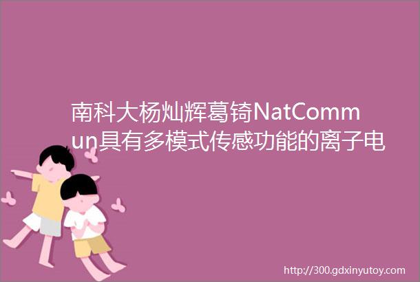 南科大杨灿辉葛锜NatCommun具有多模式传感功能的离子电容传感器