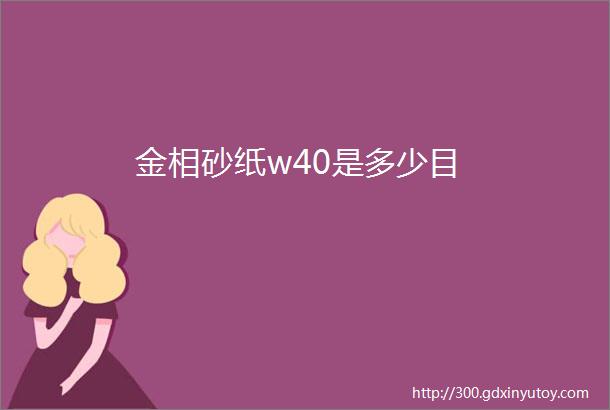 金相砂纸w40是多少目