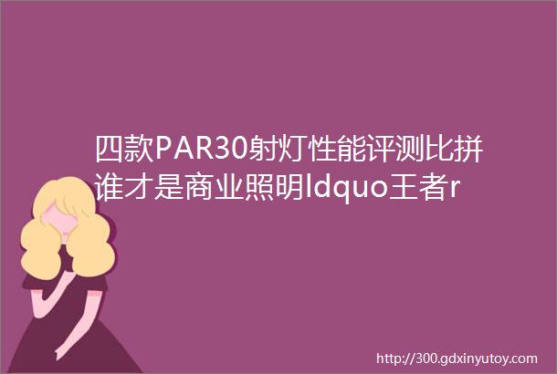 四款PAR30射灯性能评测比拼谁才是商业照明ldquo王者rdquo