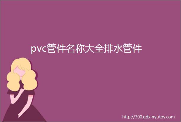 pvc管件名称大全排水管件