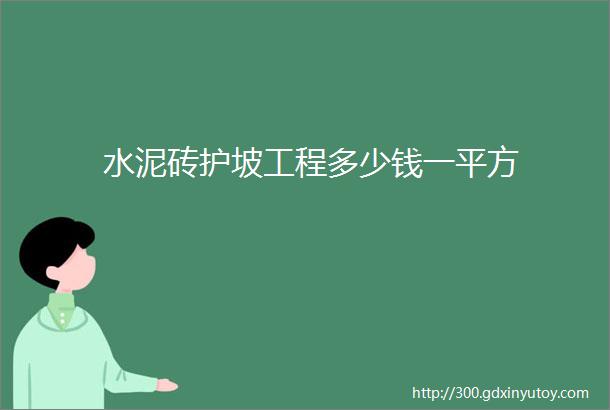 水泥砖护坡工程多少钱一平方