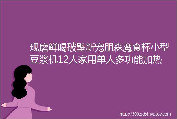 现磨鲜喝破壁新宠朋森魔食杯小型豆浆机12人家用单人多功能加热迷你破壁机免过滤