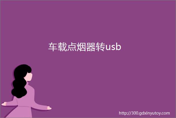 车载点烟器转usb