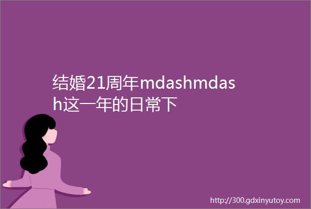 结婚21周年mdashmdash这一年的日常下