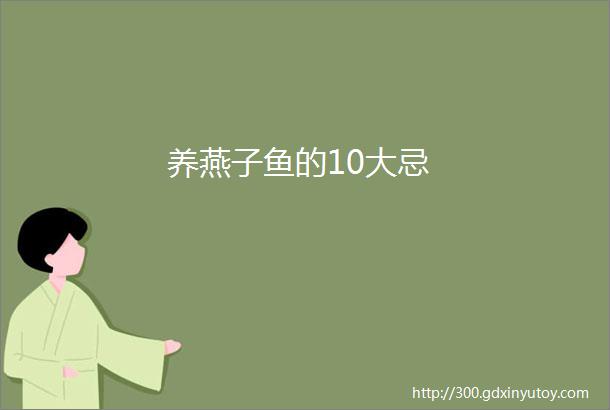 养燕子鱼的10大忌