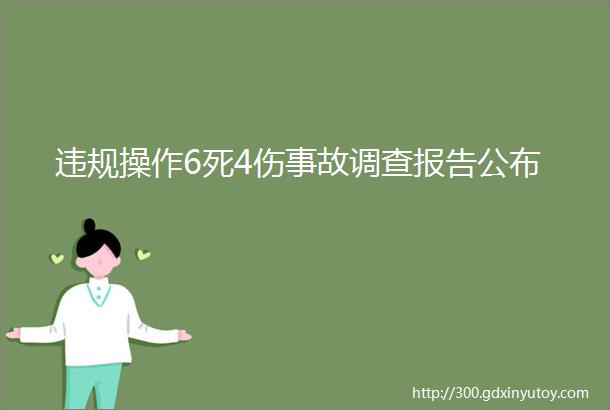 违规操作6死4伤事故调查报告公布