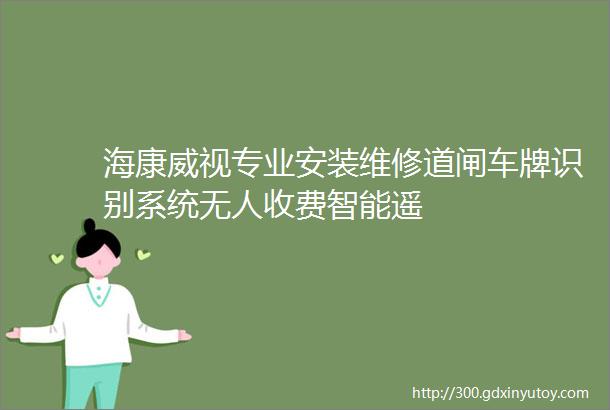 海康威视专业安装维修道闸车牌识别系统无人收费智能遥