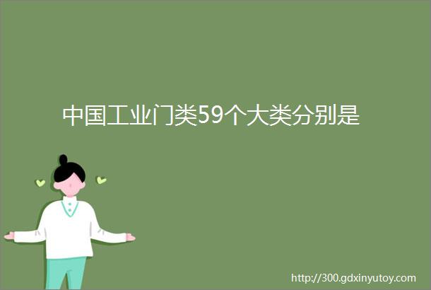 中国工业门类59个大类分别是