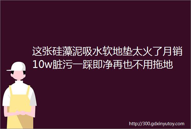 这张硅藻泥吸水软地垫太火了月销10w脏污一踩即净再也不用拖地