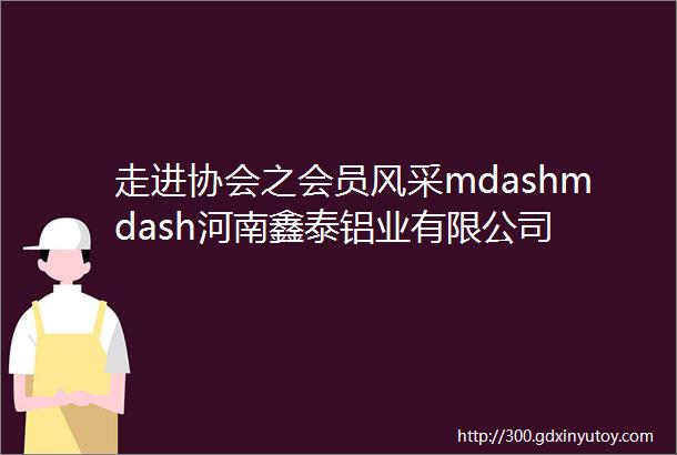 走进协会之会员风采mdashmdash河南鑫泰铝业有限公司