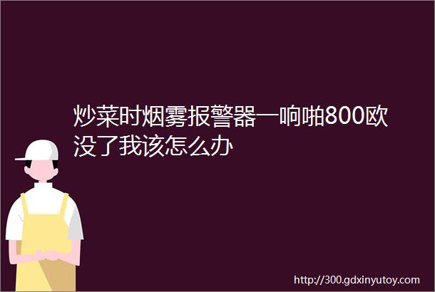 炒菜时烟雾报警器一响啪800欧没了我该怎么办