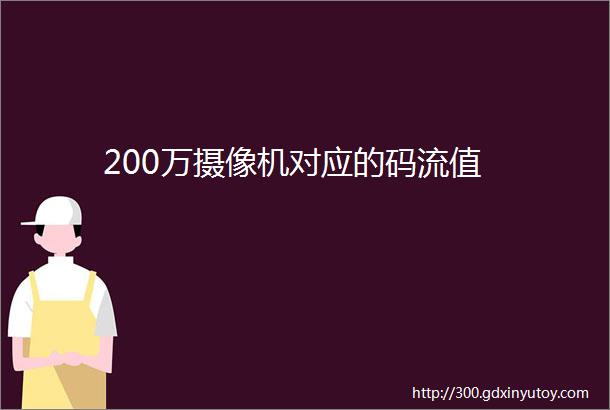 200万摄像机对应的码流值