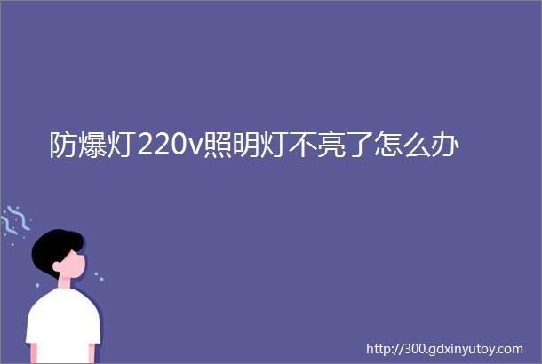 防爆灯220v照明灯不亮了怎么办