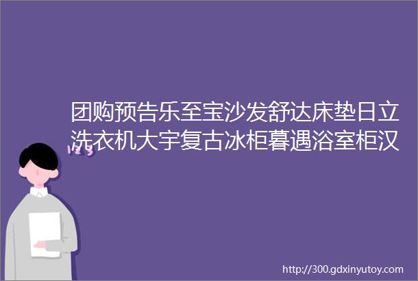 团购预告乐至宝沙发舒达床垫日立洗衣机大宇复古冰柜暮遇浴室柜汉斯格雅DOWNLAND冷感被九阳破壁机一末团