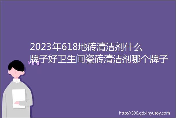 2023年618地砖清洁剂什么牌子好卫生间瓷砖清洁剂哪个牌子