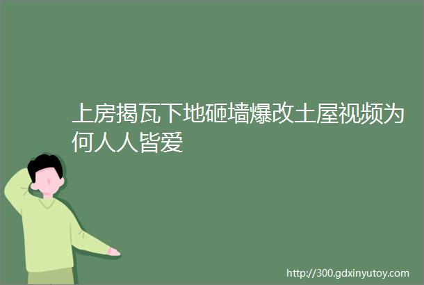 上房揭瓦下地砸墙爆改土屋视频为何人人皆爱