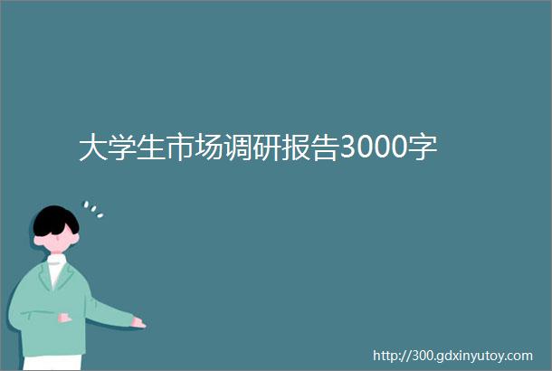 大学生市场调研报告3000字