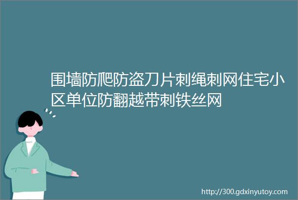 围墙防爬防盗刀片刺绳刺网住宅小区单位防翻越带刺铁丝网